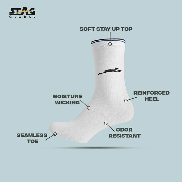 STAG GLOBAL Premium Ankle Socks for Men's and Woman | Colour White