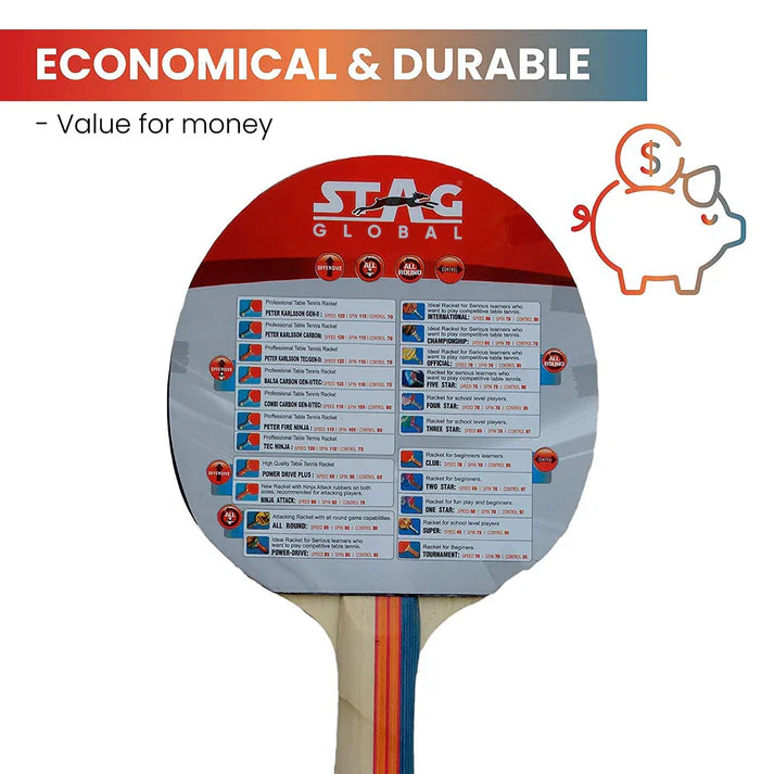 Stag Global 3 Star Table Tennis Racket