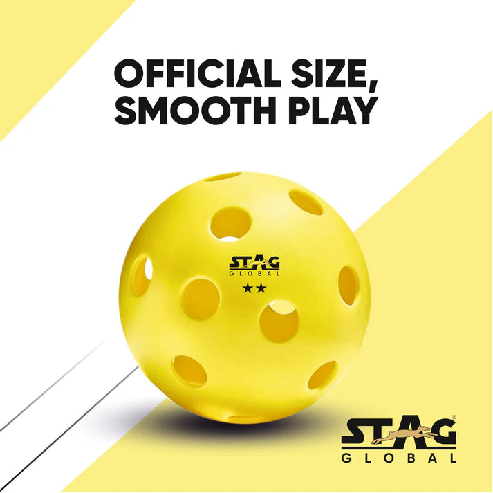 Stag Global Pickleball | Indoor Pickleball | Perfectly Balanced | High Bounce Durable Ball | Ideal for All Skill Levels