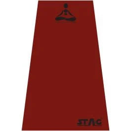 Stag Yoga Mantra Plain Red Mat With Strap, 6MM Thickness