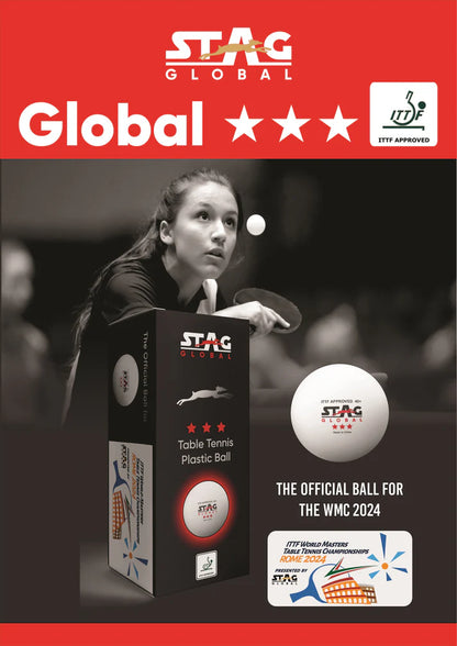 Special Edition : Rome 2024 Stag Global 3 Star 40+ MM Table Tennis Ball