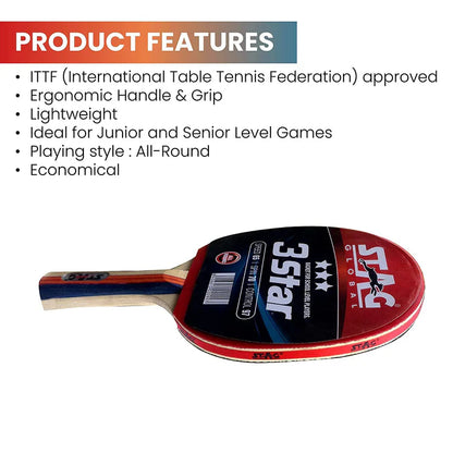 Stag Global 3 Star Table Tennis Racket