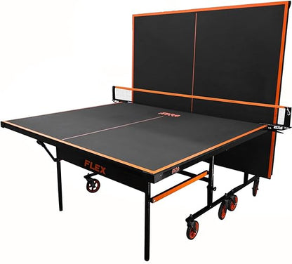 Stag Global Flex Table Tennis Table Black Top | Thickness 16mm With Net Set, Table Cover, 2 Racquets And 6 Balls Features Quick Assembly And Play Back Mode