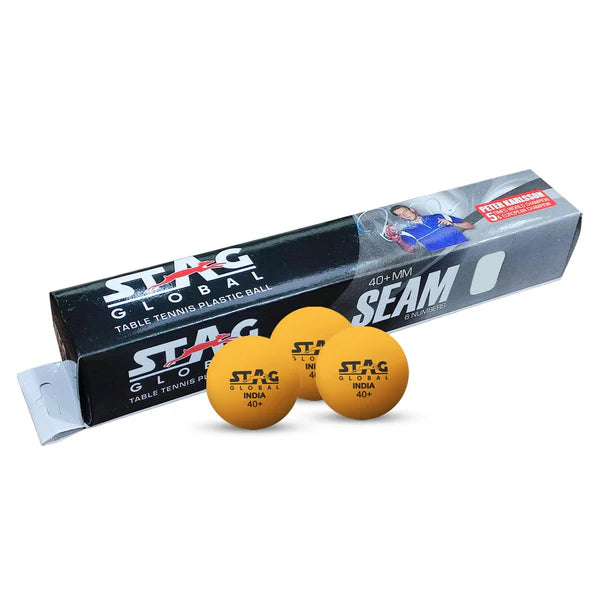 Stag Global Seam Plastic Table Tennis Ball Orange Available Pack Of 6