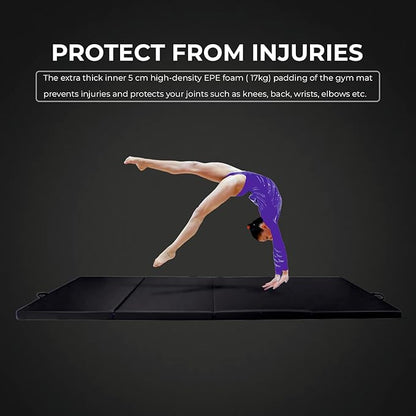 STAG Multi-Purpose Foldable Fitness MAT 180 CM X 60 CM X 20 MM | Use as Tumbling mat, Gymnastics mat, Crash pad | Thick Foam | for Both Men and Women