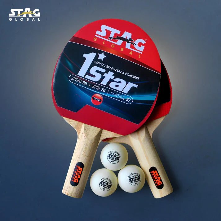 Stag Global 1 Star Blister (2 Racket with 3 Balls)