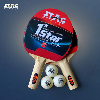 Stag Global 1 Star Blister (2 Racket with 3 Balls)