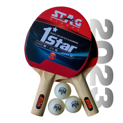 Stag Global 1 Star Blister (2 Racket with 3 Balls)