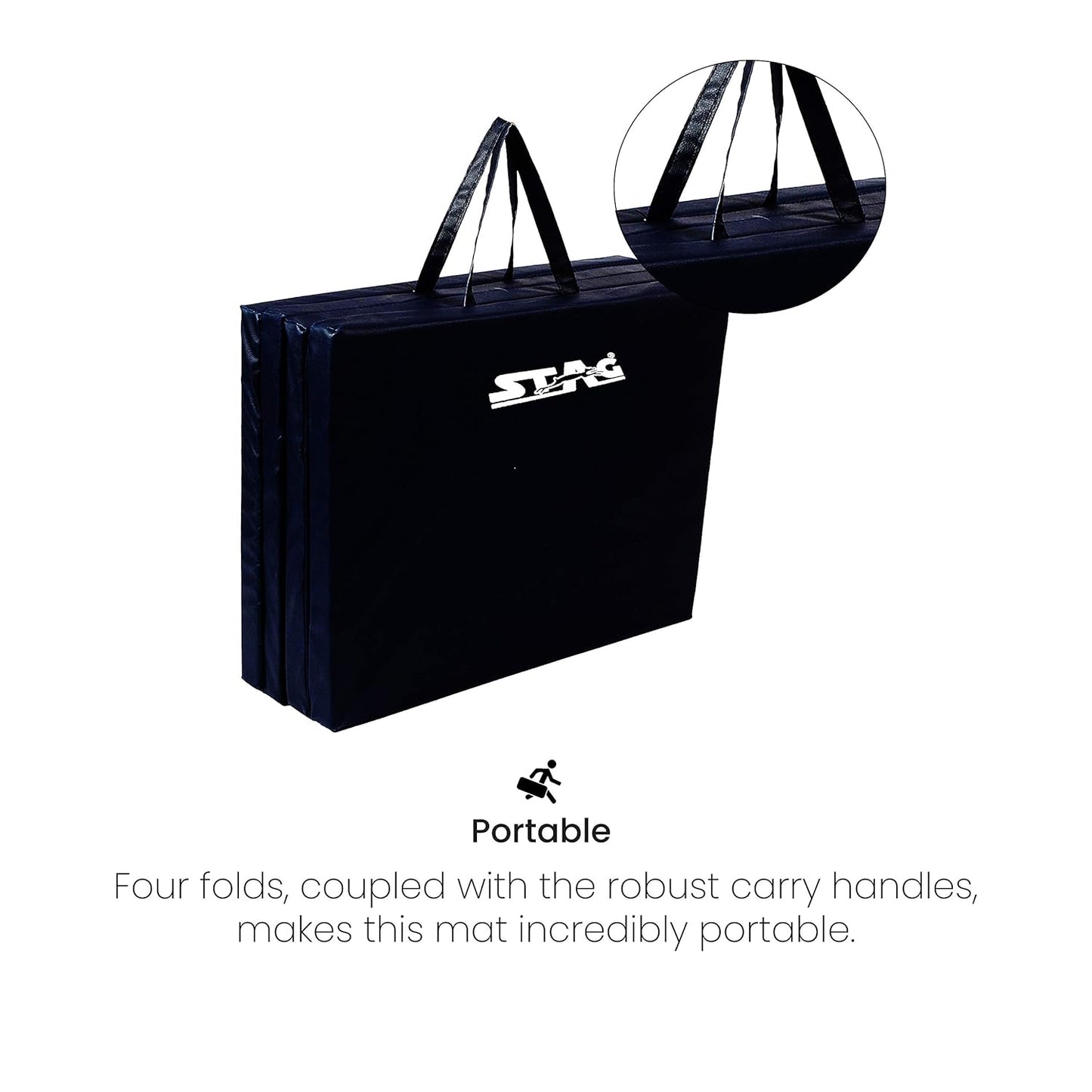 STAG Multi-Purpose Foldable Fitness MAT 180 CM X 60 CM X 20 MM | Use as Tumbling mat, Gymnastics mat, Crash pad | Thick Foam | for Both Men and Women