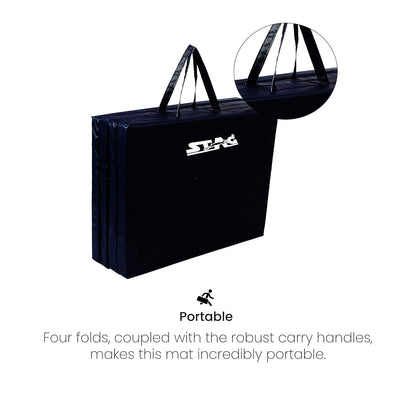 STAG Multi-Purpose Foldable Fitness MAT 180 CM X 60 CM X 20 MM | Use as Tumbling mat, Gymnastics mat, Crash pad | Thick Foam | for Both Men and Women