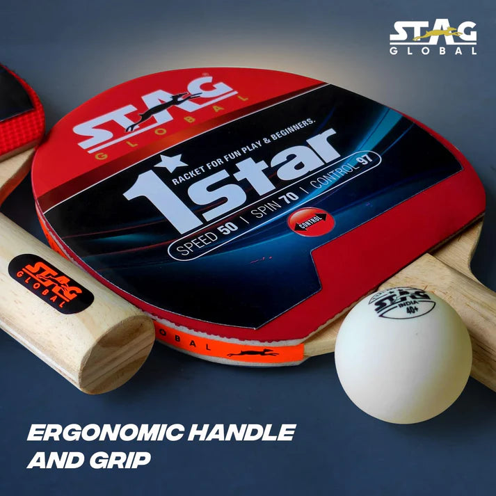 Stag Global 1 Star Blister (2 Racket with 3 Balls)