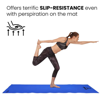 STAG YOGA MANTRA PLAIN BLUE MAT WITH BAG, 8MM THICKNESS