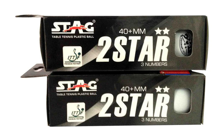 Stag Global 2 Star Plastic Table Tennis Ball White Available Pack Of 6