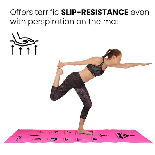 Stag Yoga Mantra Asana Pink Mat With Strap, 6MM Thickness