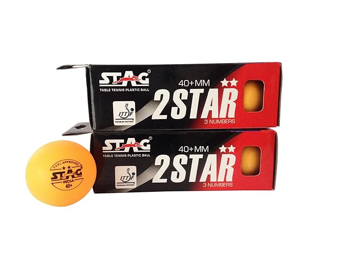 Stag Global Seam Plastic Table Tennis Ball Orange Available Pack Of 6