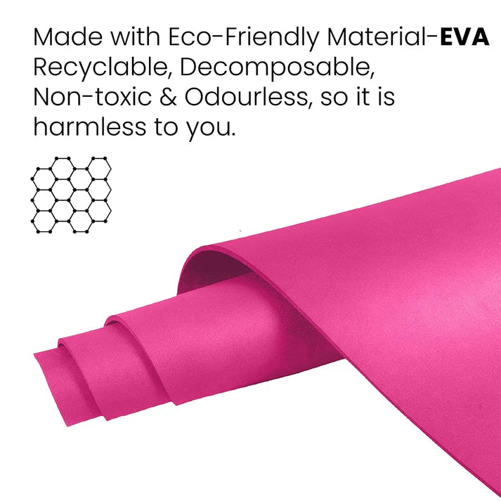 Stag Yoga Mantra Asana Pink Mat With Strap, 6MM Thickness