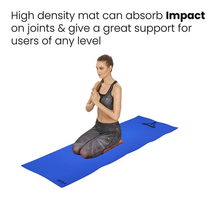 STAG YOGA MANTRA PLAIN BLUE MAT WITH BAG, 8MM THICKNESS