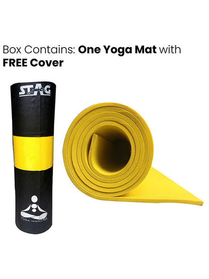 STAG YOGA MANTRA PLAIN MAT WITH BAG, 8MM THICKNESS