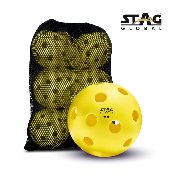 Stag Global Pickleball | Outdoor Pickleball | Perfectly Balanced | High Bounce Durable Ball | Ideal for All Skill Levels