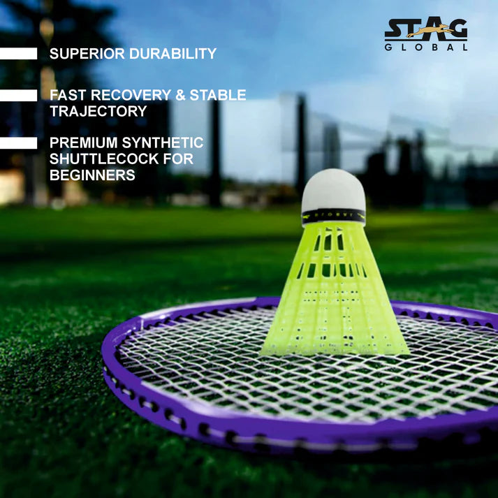 STAG GLOBAL 10 Nylon Shuttlecock For Beginners || Box 1 || (Pack of 10)