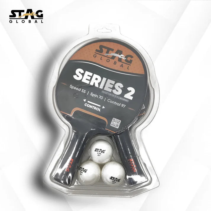 STAG Global Series 2 Table Tennis Playset (2 Racquets & 3 Balls)
