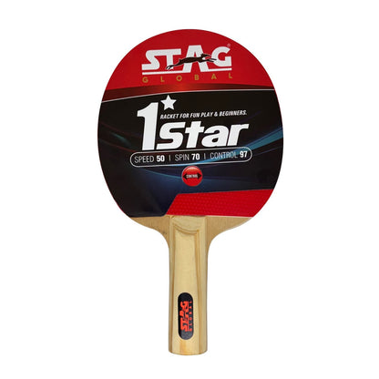 STAG GLOBAL 1 Star Table Tennis Racket | Speed 50 | Spin 70 |  Control 97 | Wooden Handle|