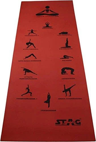 Stag Global Yoga Mantra Asana Red Mat With Bag 6MM
