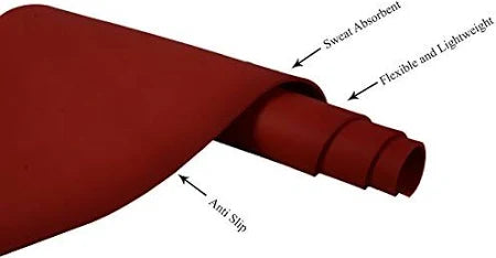 Stag Yoga Mantra Plain Red Mat With Strap, 6MM Thickness