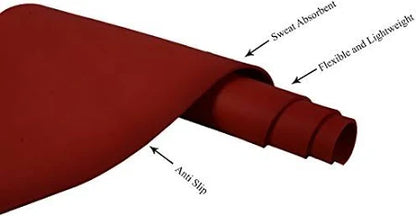 Stag Yoga Mantra Plain Red Mat With Strap, 6MM Thickness